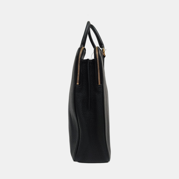 Calfskin Top Handle Bag Black