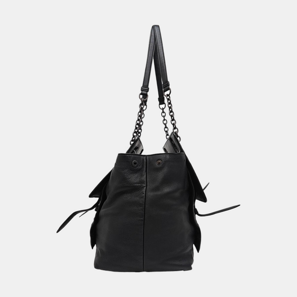 Lambskin Top Handle Bag Black