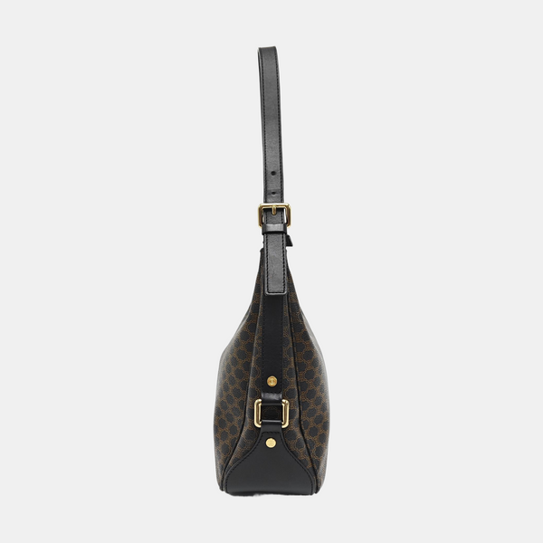 Coated Canvas Shoulder Bag Black
