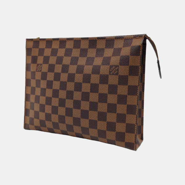 TOILET POCKET 26 Damier Ebene Coated Canvas Brown