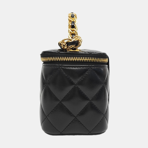 VANITY CASE Small Quilted Calfskin Black