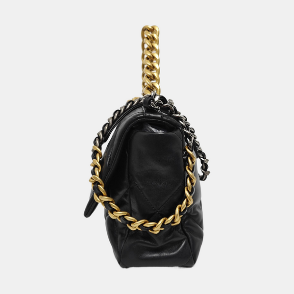 CHANEL 19 Large Quilted Lambskin Black