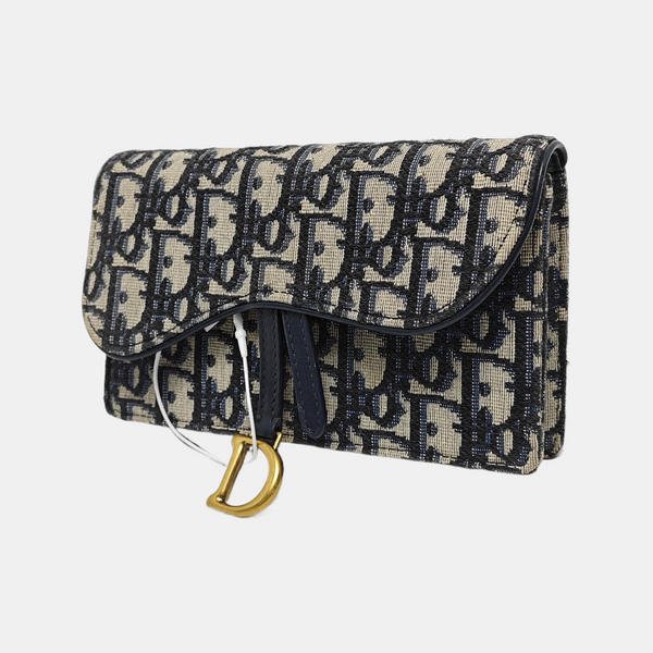 Authenticated pre-owned Saddle Oblique Canvas Blue - Belt Bag at Looply