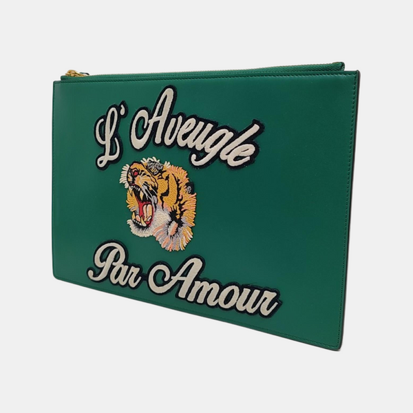 Calfskin Clutch Green