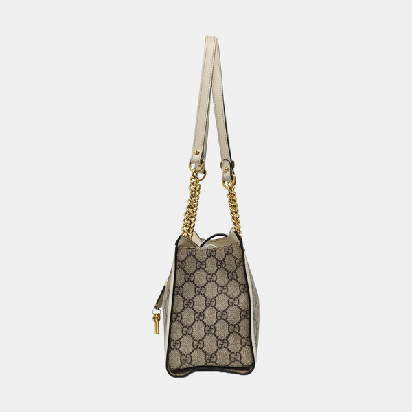 Padlock Small Monogram Coated Canvas Beige