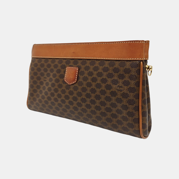 Coated Canvas Shoulder Bag Brown