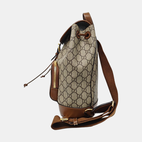 Monogram Coated Canvas Backpack Black