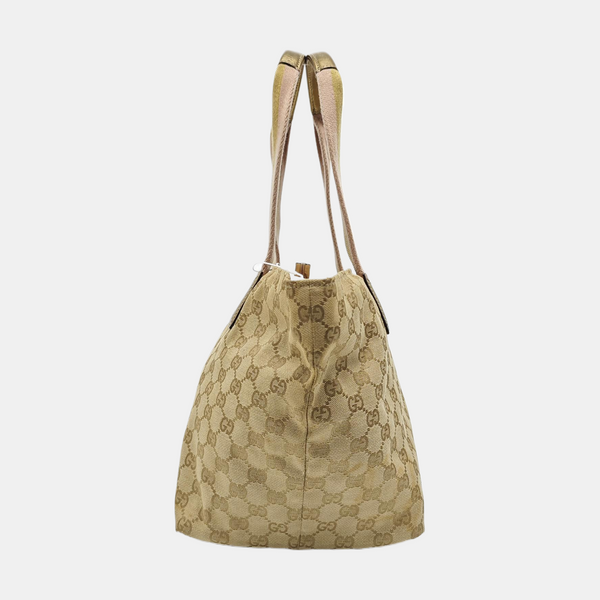 Monogram Canvas Tote Bag Beige