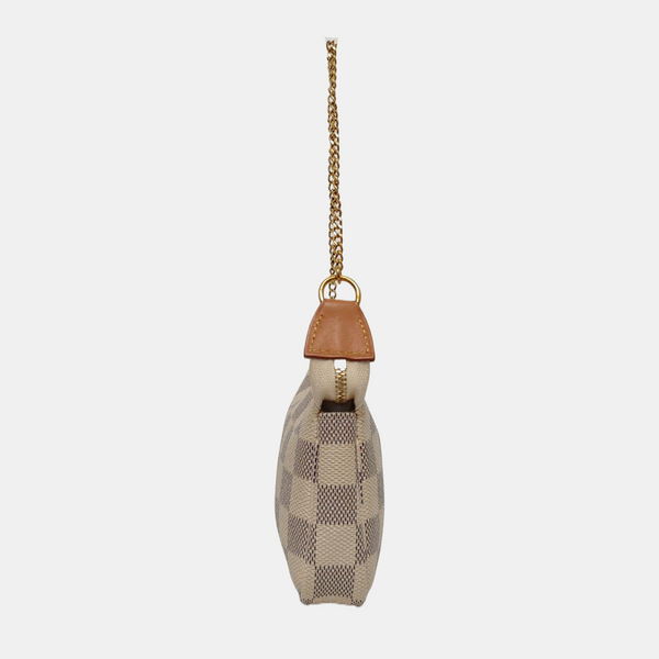 Authenticated pre-owned ACCESSOIRES Mini Damier Azur Coated Canvas White - Top Handle Bag at Looply