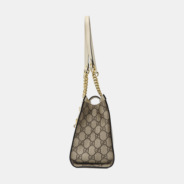 Padlock Small Monogram Coated Canvas Beige