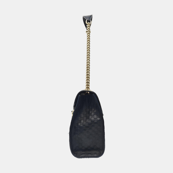 Emily Chain Monogram Calfskin Black