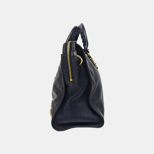 Classic Metallic Edge City Medium Lambskin Blue