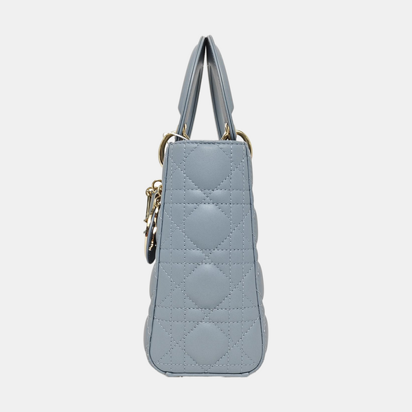 Lady Dior Small Cannage Lambskin Blue