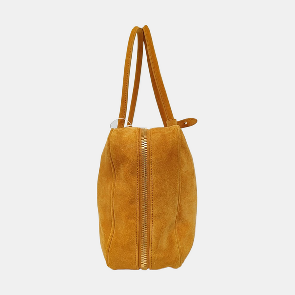 Authenticated pre-owned Beau Suede Yellow - Top Handle Bag at Looply