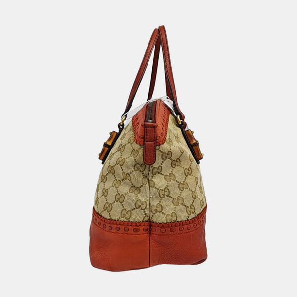 Monogram Canvas Tote Bag Beige