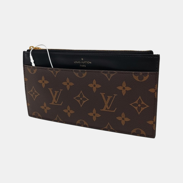 SLIM Monogram Coated Canvas Brown Wallet