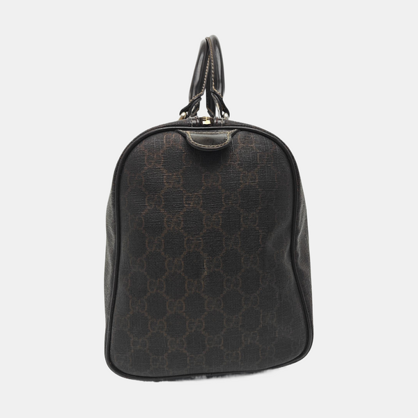 Boston Monogram Coated Canvas Brown