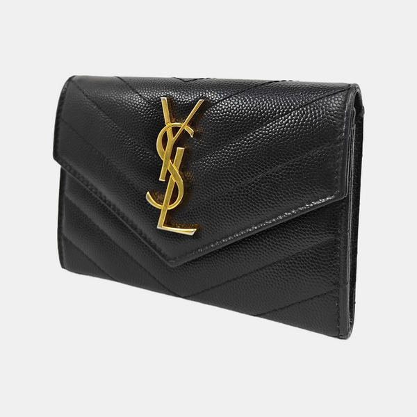 MONOGRAM Chevron Calfskin Black Wallet