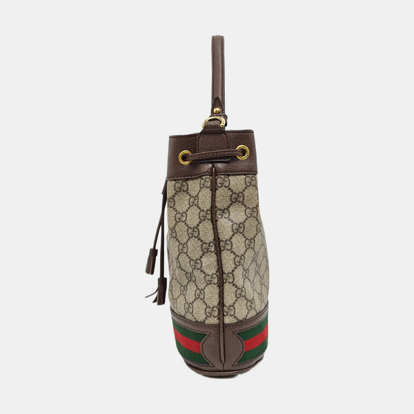 Authenticated pre-owned Ophidia Small Monogram Coated Canvas Beige - Bucket Bag at Looply