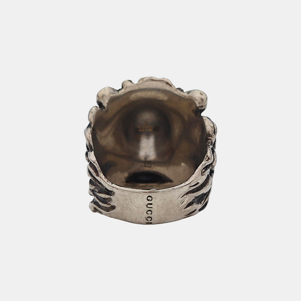 Lion Head Metal Silver Ring HK 23