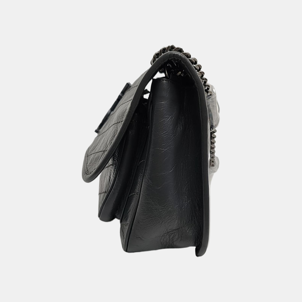 NIKI Small Chevron Calfskin Gray