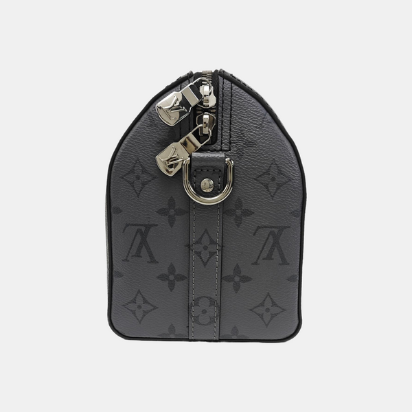 KEEPALL 25 Monogram Coated Canvas Black