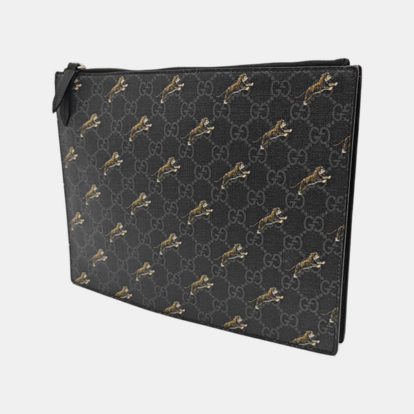 GG Supreme Monogram Coated Canvas Black