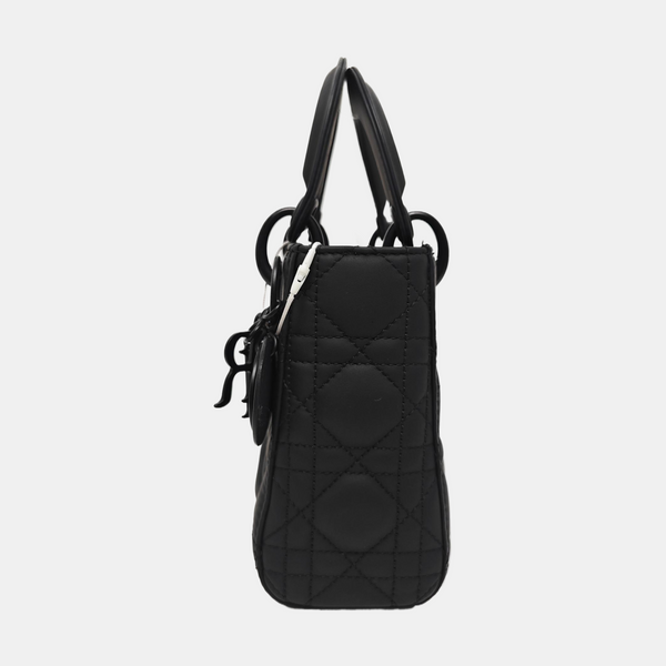 Lady Dior Mini Cannage Calfskin Black