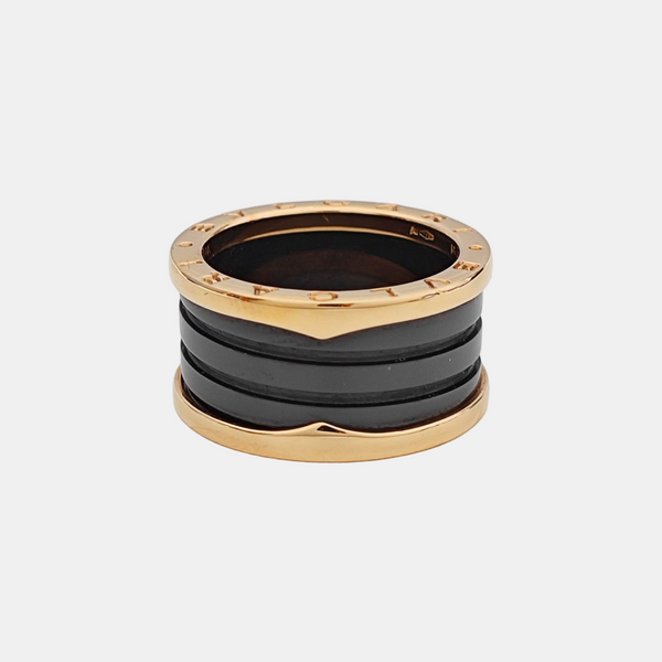 B.ZERO1 18k Rose Gold Black Ring EU 58