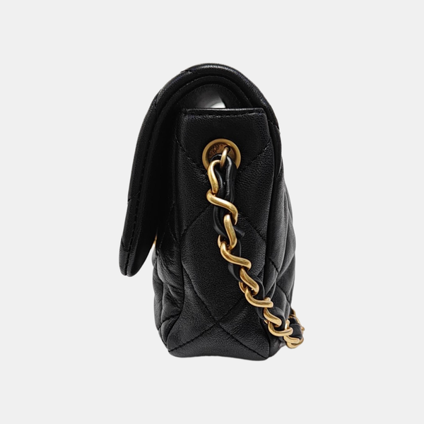 Quilted Lambskin Crossbody Bag Black
