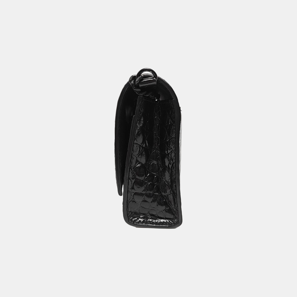 Hourglass Wallet On Chain Mini Calfskin Black