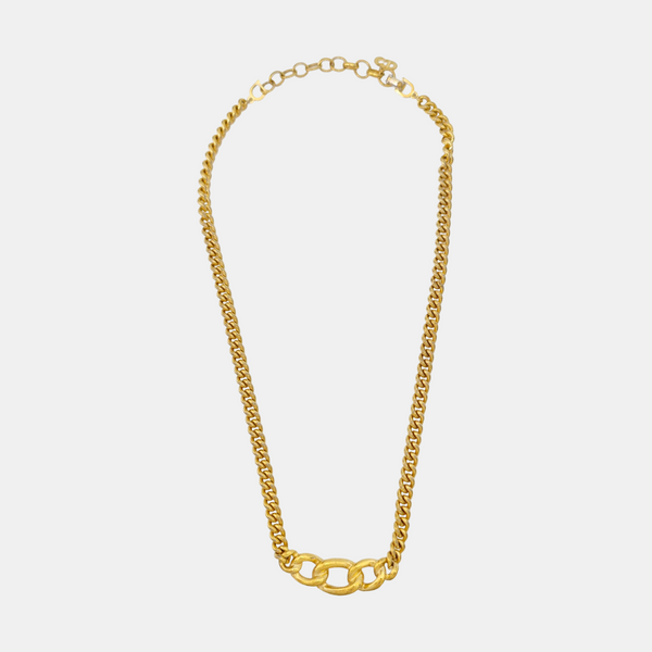 Twist Round Metal Gold Necklace