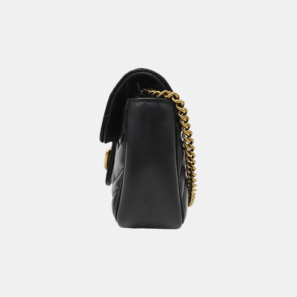 GG Marmont Mini Quilted Calfskin Black