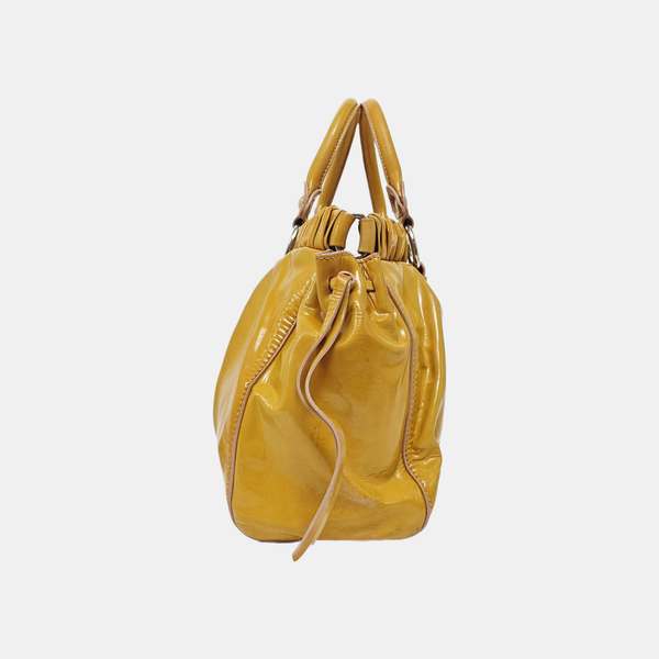 Calfskin Top Handle Bag Yellow