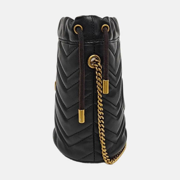 GG Marmont Mini Quilted Calfskin Black