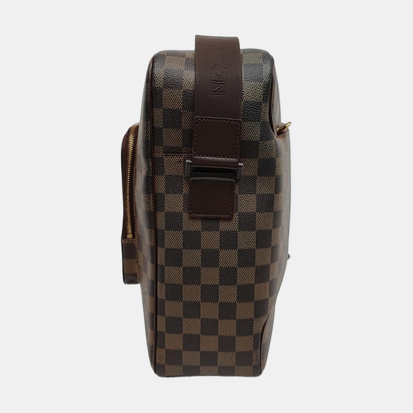 OLAV MM Damier Ebene Coated Canvas Brown