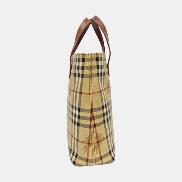 Coated Canvas Tote Bag Beige
