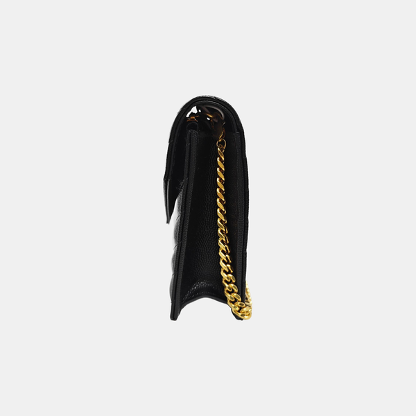 MONOGRAM Chevron Calfskin Black