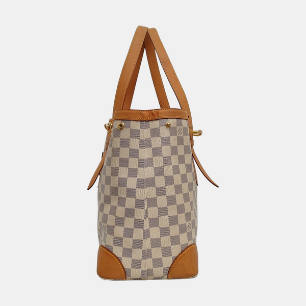HAMPSTEAD MM Damier Azur Coated Canvas White