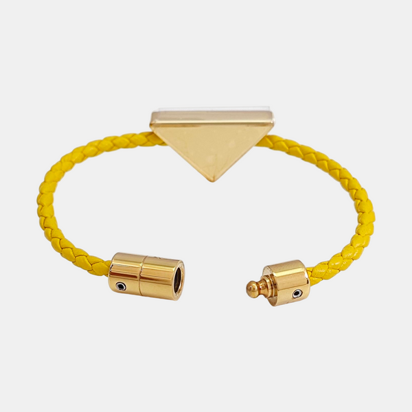 Leather Yellow Bangle