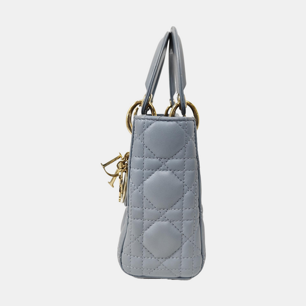 Lady Dior Mini Cannage Lambskin Blue