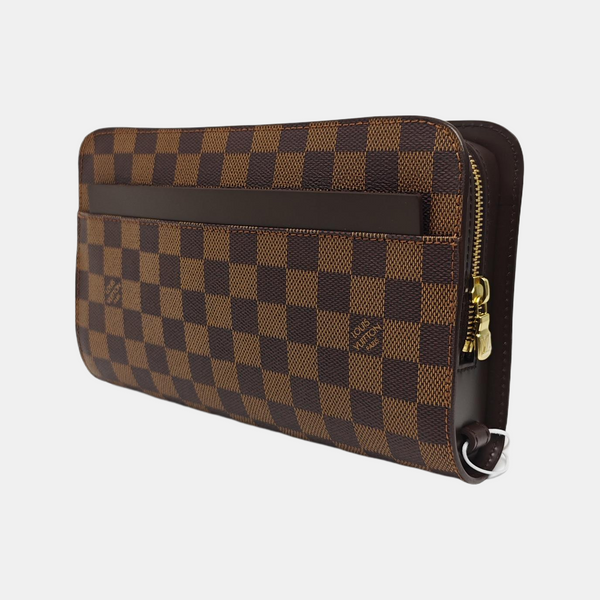 SAINT LOUIS Damier Ebene Coated Canvas Brown