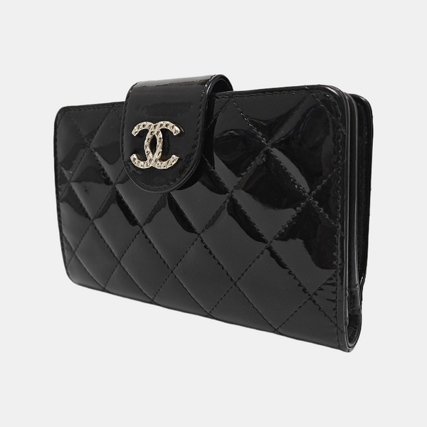 Quilted Calfskin Wallet Black