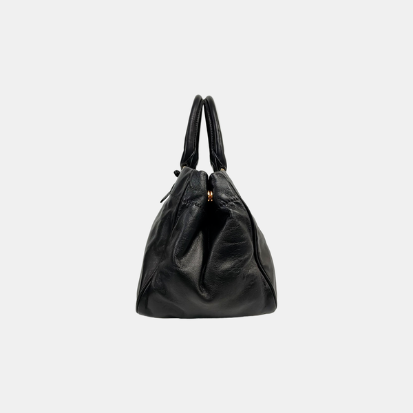 Nylon Top Handle Bag Black