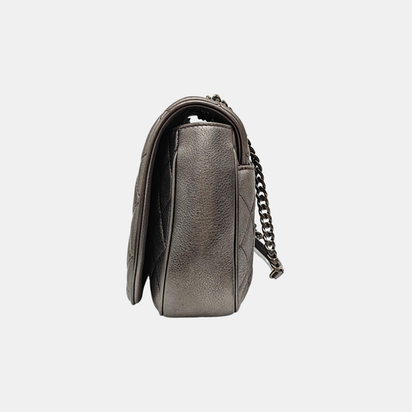 Quilted Grained Calfskin Silver
