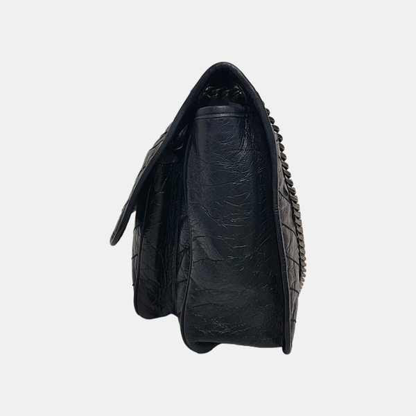 NIKI Large Chevron Calfskin Black