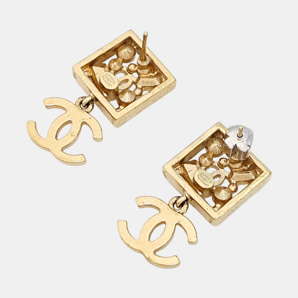 CC Logo Metal Gold Earrings