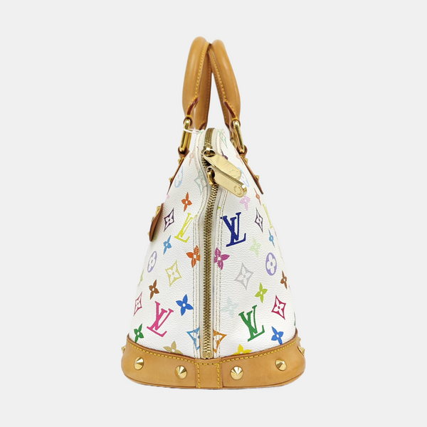 LV × TM Alma Pequeño Lona Monogram Revestida Blanca