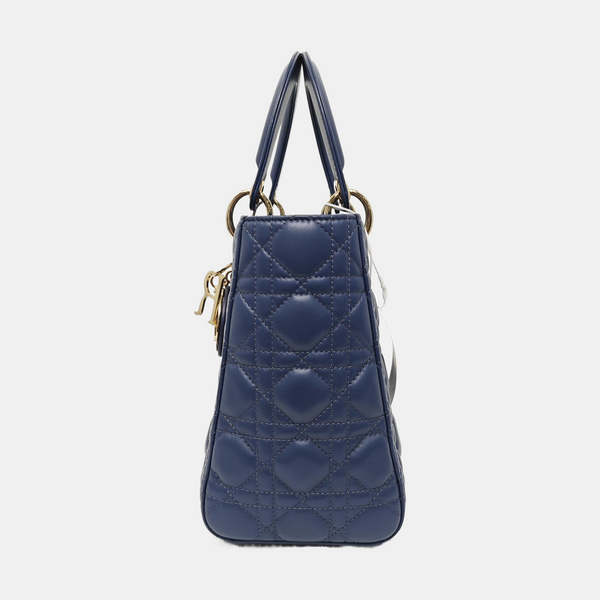 Lady Dior Medium Cannage Lambskin Blue