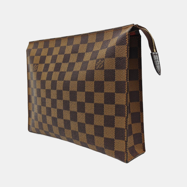 TOILET POCKET 26 Damier Ebene Coated Canvas Brown